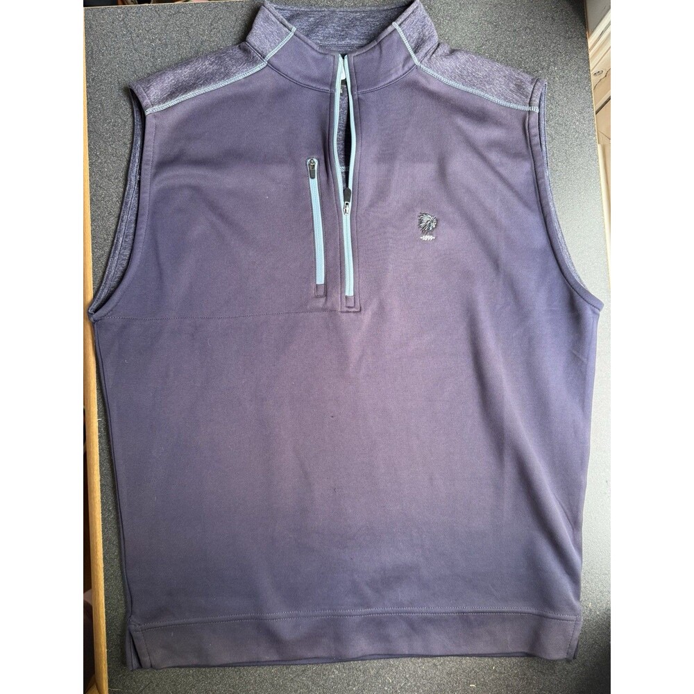 Footjoy FJ Golf Quarter Zip Vest Navy Blue Men’s M Performance Sports Pocket